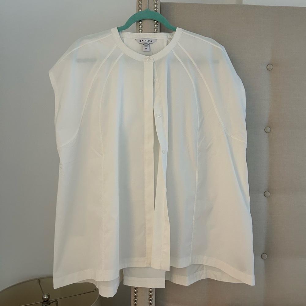 New Athleta white button down blouse 2X